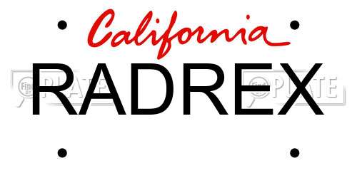RADREX California License Plate