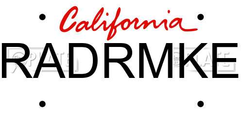 RADRMKE California License Plate