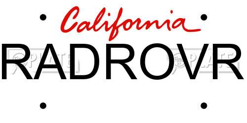 RADROVR California License Plate