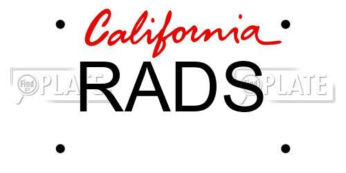RADS California License Plate