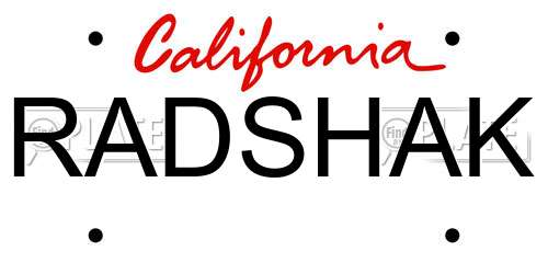 RADSHAK California License Plate
