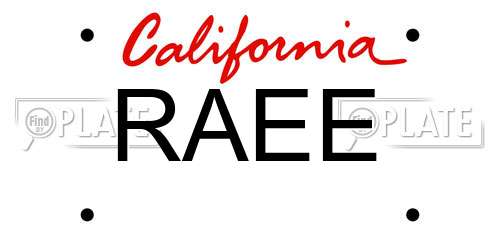 RAEE California License Plate