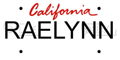 RAELYNN California License Plate