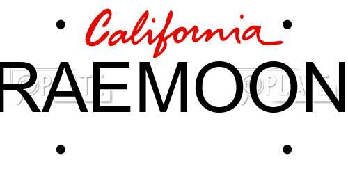 RAEMOON California License Plate