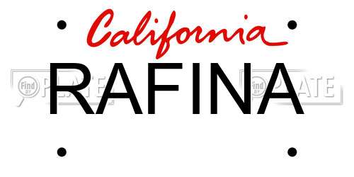 RAFINA California License Plate