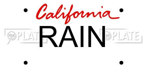 RAIN California License Plate