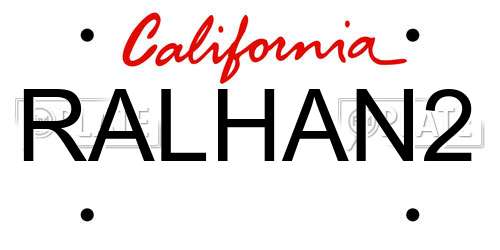 RALHAN2 California License Plate
