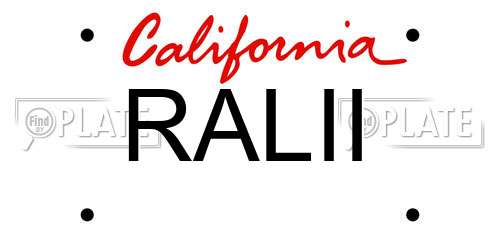 RALII California License Plate