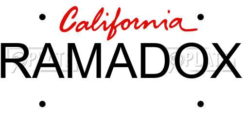 RAMADOX California License Plate