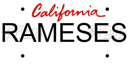 RAMESES California License Plate