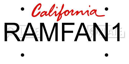 RAMFAN1 California License Plate