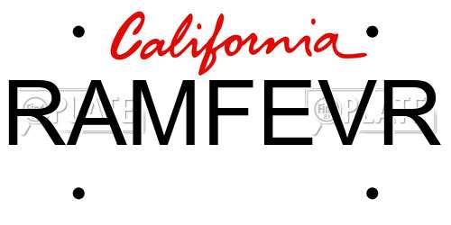 RAMFEVR California License Plate