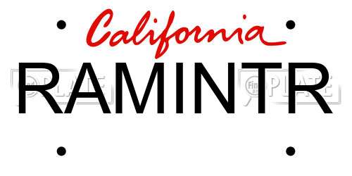 RAMINTR California License Plate
