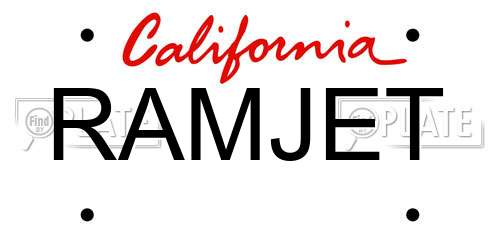 RAMJET California License Plate