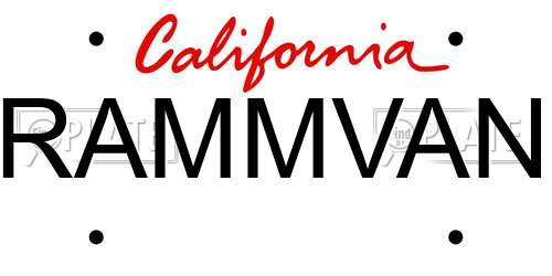 RAMMVAN California License Plate