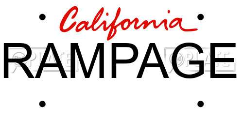 RAMPAGE California License Plate