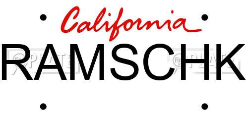 RAMSCHK California License Plate