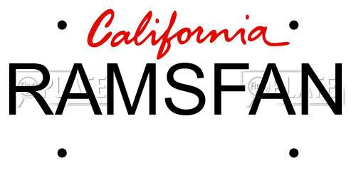RAMSFAN California License Plate