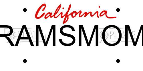 RAMSMOM California License Plate