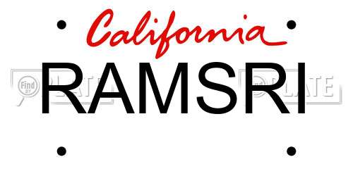 RAMSRI California License Plate