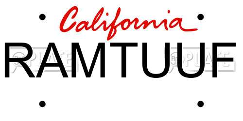 RAMTUUF California License Plate