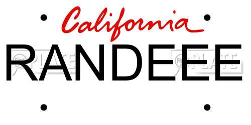 RANDEEE California License Plate
