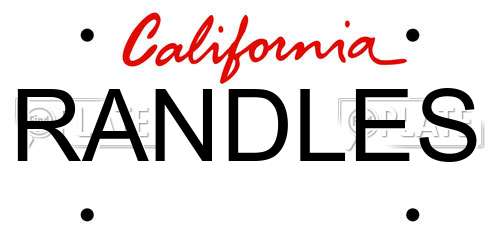 RANDLES California License Plate