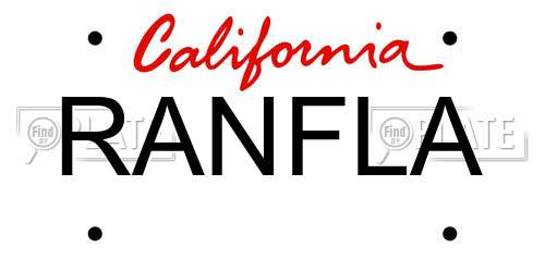 RANFLA California License Plate
