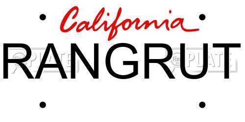 RANGRUT California License Plate