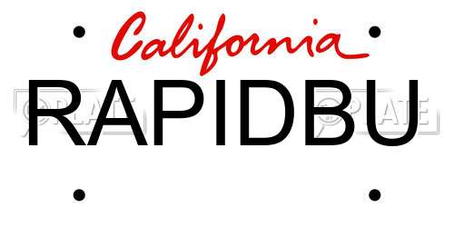 RAPIDBU California License Plate
