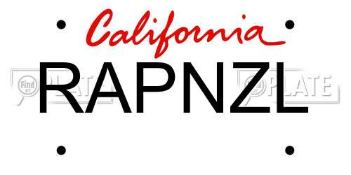 RAPNZL California License Plate