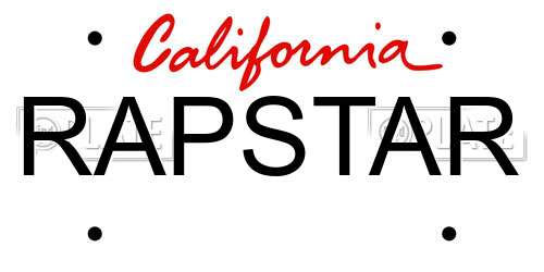 RAPSTAR California License Plate