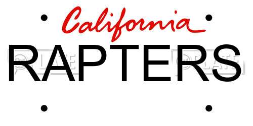 RAPTERS California License Plate