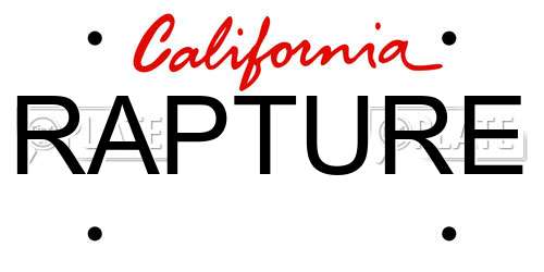 RAPTURE California License Plate