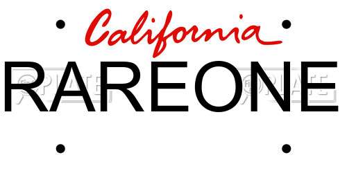 RAREONE California License Plate