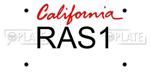 RAS1 California License Plate