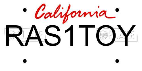 RAS1TOY California License Plate