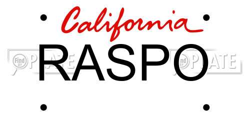 RASPO California License Plate