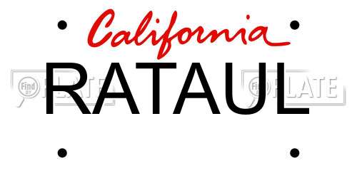 RATAUL California License Plate