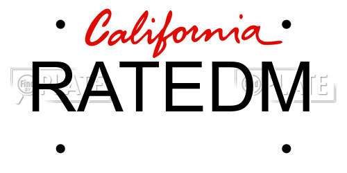 RATEDM California License Plate