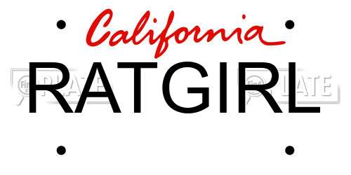 RATGIRL California License Plate