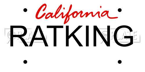 RATKING California License Plate