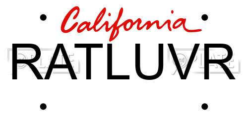 RATLUVR California License Plate
