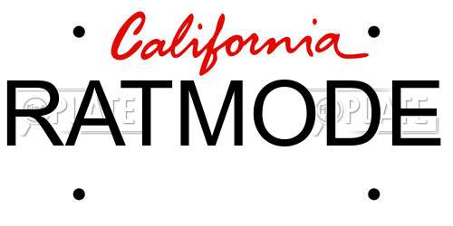 RATMODE California License Plate