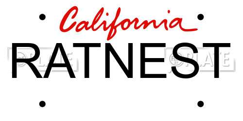 RATNEST California License Plate