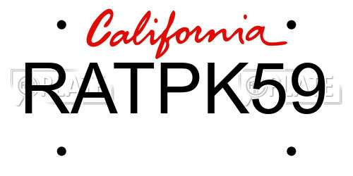 RATPK59 California License Plate