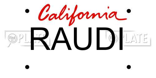 RAUDI California License Plate