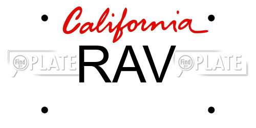 RAV California License Plate
