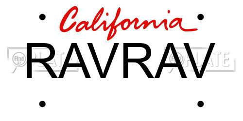 RAVRAV California License Plate