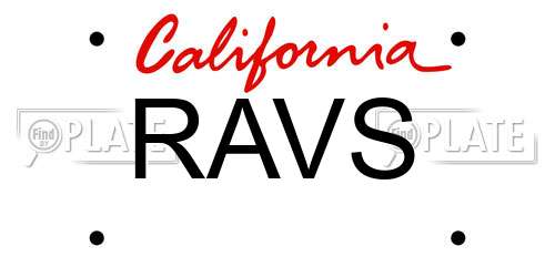 RAVS California License Plate
